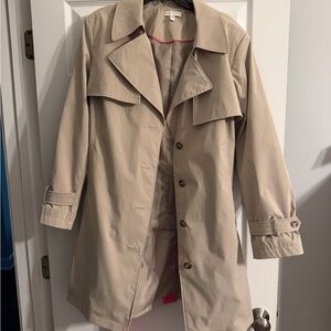 Crown & Ivy Beige Trench Coat with Pink Lining